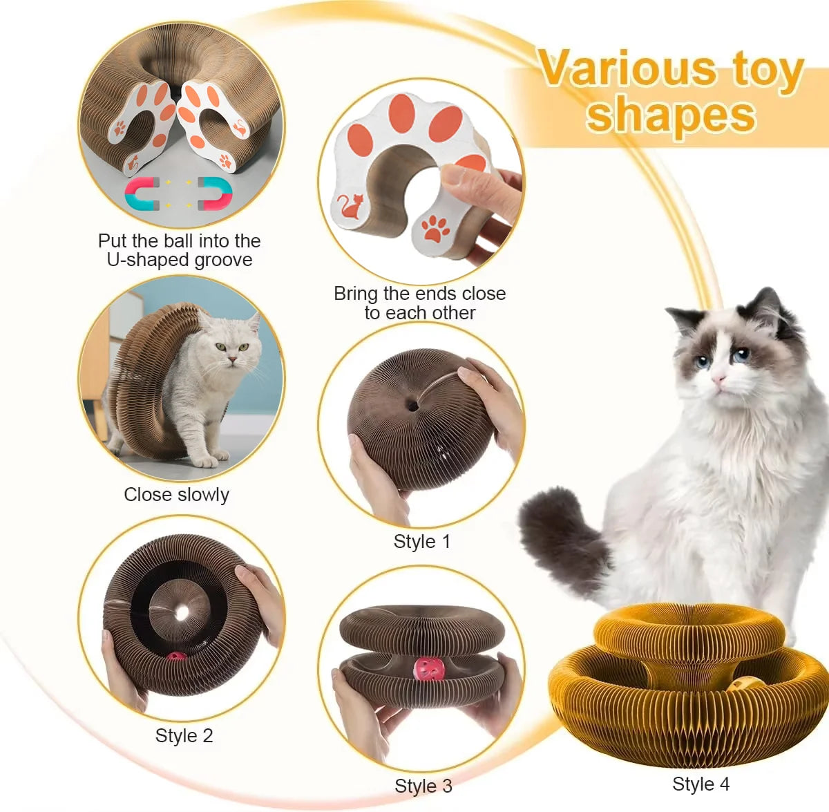 #1 Magical Cat Toy: Flexible Organ Board for Scratching with Ball