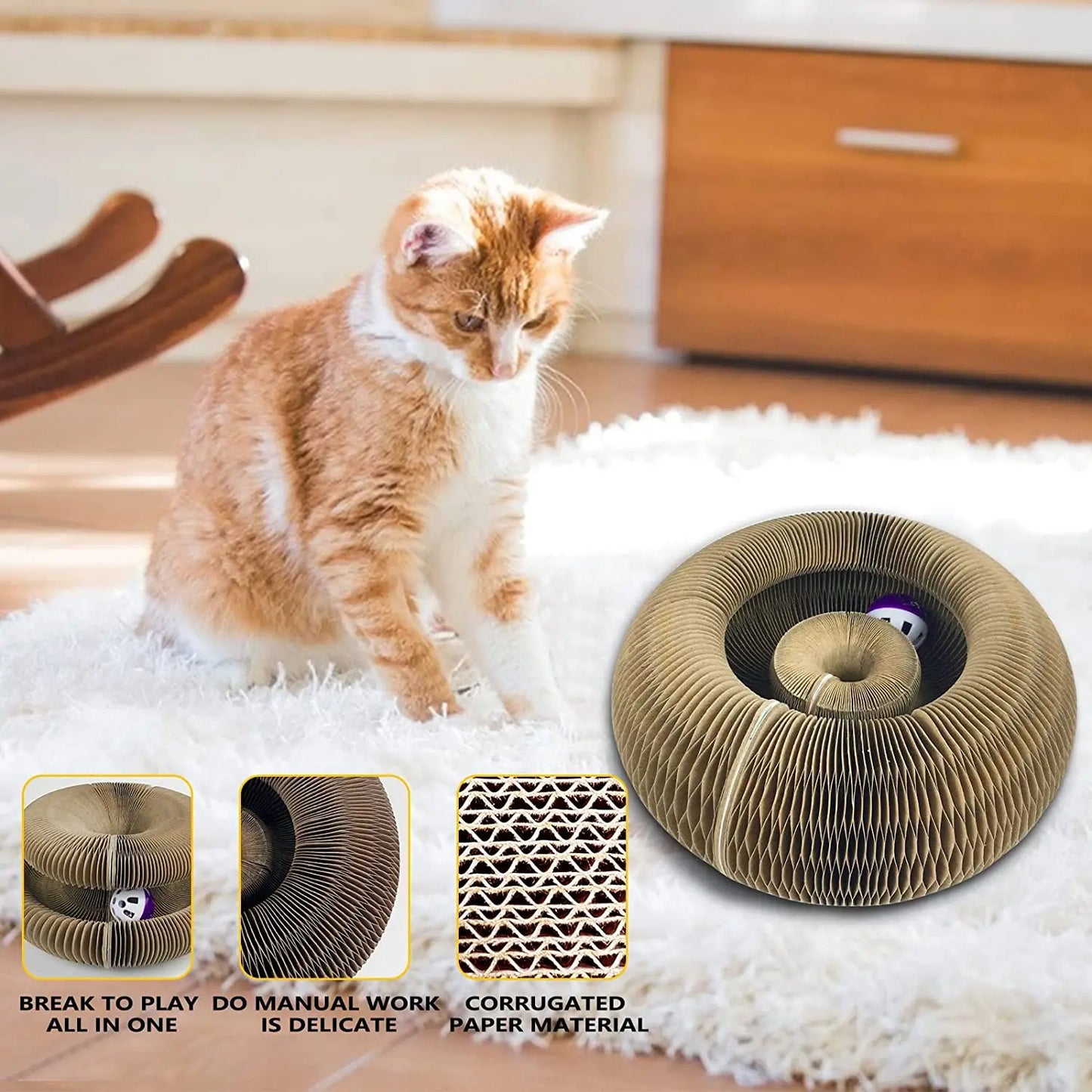 #1 Magical Cat Toy: Flexible Organ Board for Scratching with Ball
